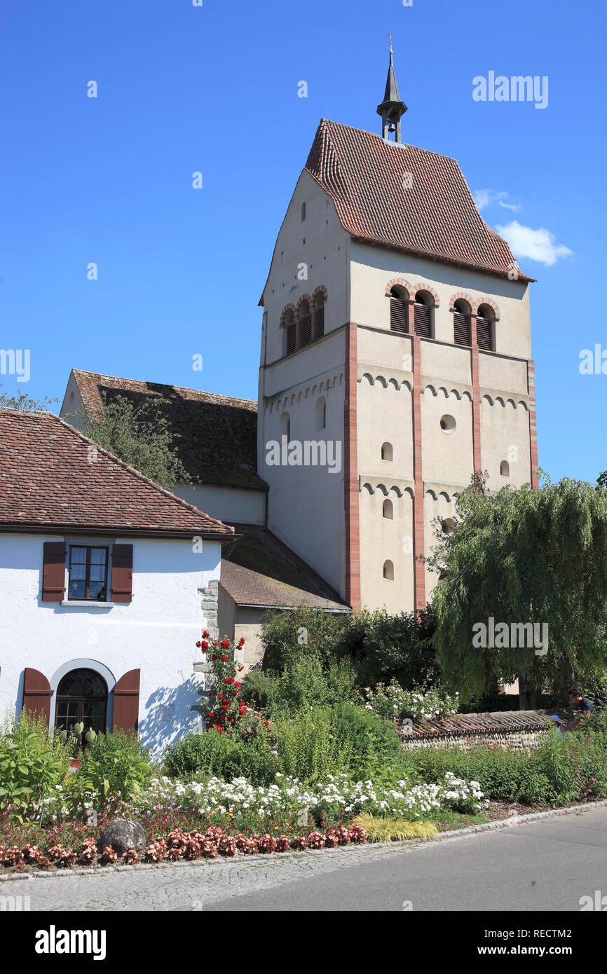 Minster dédiée à la Vierge et Saint Marc, Marienmuenster, Abbaye de Reichenau, l'île de Reichenau, Mittelzell, le lac de Constance Banque D'Images