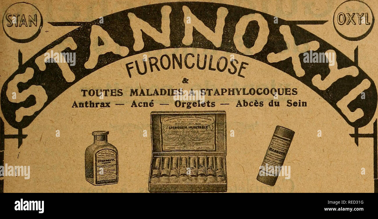 . Comptes rendus des sÃ©ances de la SociÃ©tÃ© de biologie et de ses filiales. La biologie. Interne - Usaee.-COMPRIMES, utilisation d'AMPOULES CACHETS externe STANNOXYL LIQUIDE,BAIN POMMADE, GLYCERÃ Ã REGARD Produits Cas d'etaiD et d'oiyÃ Ã¢e 'Ã©parÃ©s tainprÃ©under the eontrÃ¨leseientiSque FROUIH Commnnications Ã.de : Acad se trouve Sciences, 4 mai I9I7 Acad. de MÃ©dr, 29 mai 1917-27 nov. Â"917. nov. 1918 Soc.MÃ©d. des Hop.  : 25 mai 1917,25 oct. I9I8 ; Soc. de Chir., 27 juin I9I7 ; Soc. de Biol., 24 juil.1916 ; The Lancet : 19-26 L'ianv. I9I8.24 aoÃ"t 1918 ; ThÃ¨se MarcelPEROL, Paris 1917 ; ThÃ¨se A. BRIENS, Paris 1919. Banque D'Images