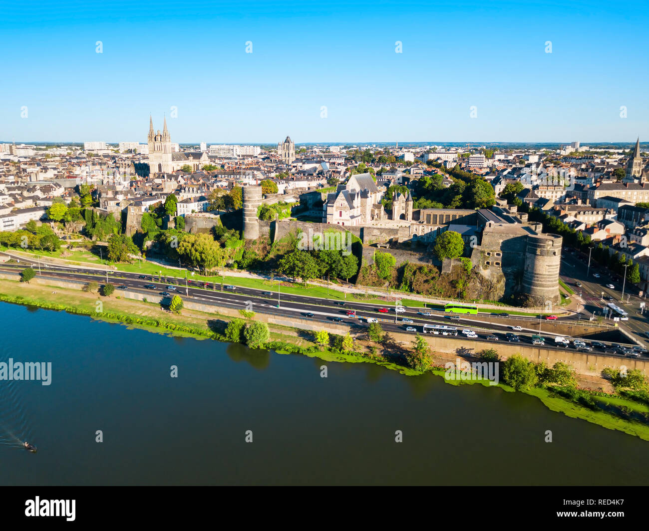 Chateau Angers est un château à Angers city dans la vallée de la Loire, l'ouest en France Banque D'Images