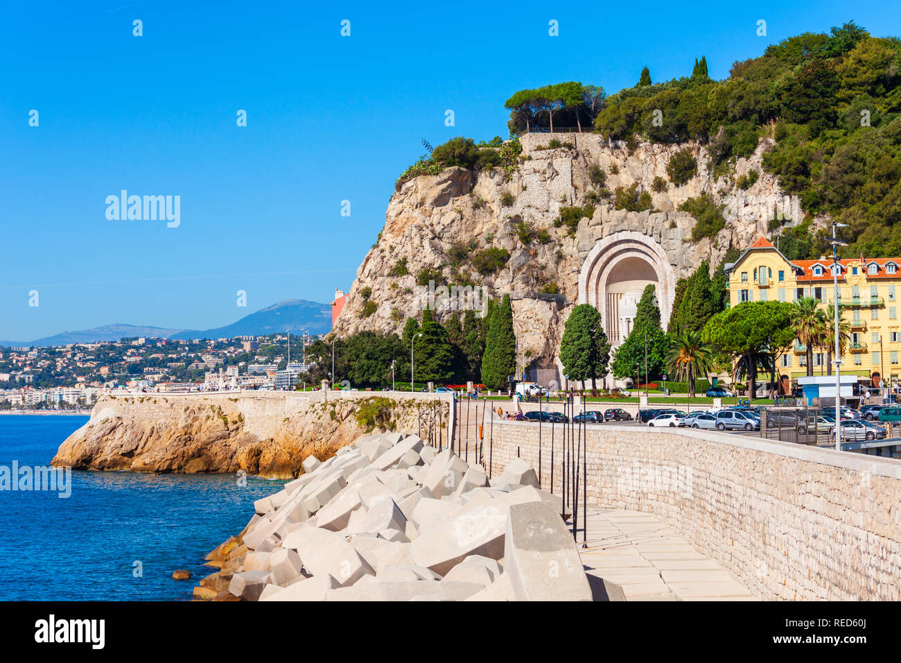 Rauba Capeu War Memorial monument à la ville de Nice dans le sud de la France Banque D'Images