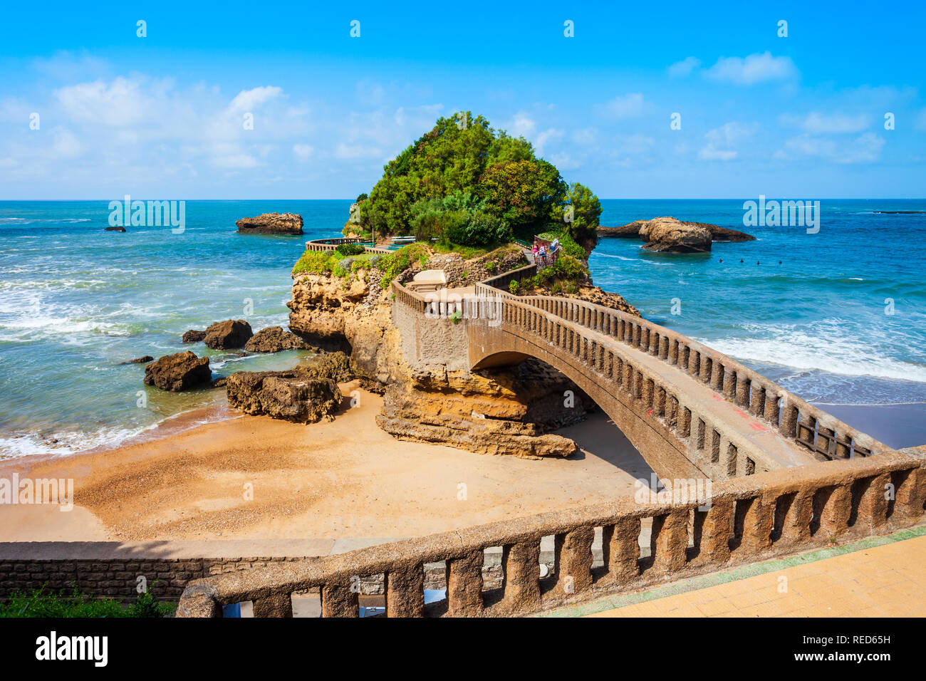 Rocher du Basta rock bridge dans la vieille ville de Biarritz en France Banque D'Images