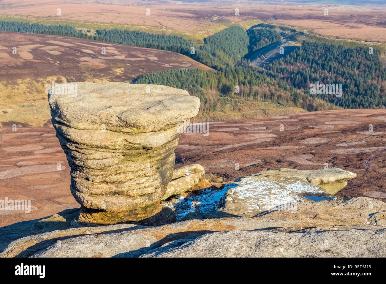 La limite nord de Kinder scout dans le parc national de Peak District, Derbyshire, Royaume-Uni Banque D'Images