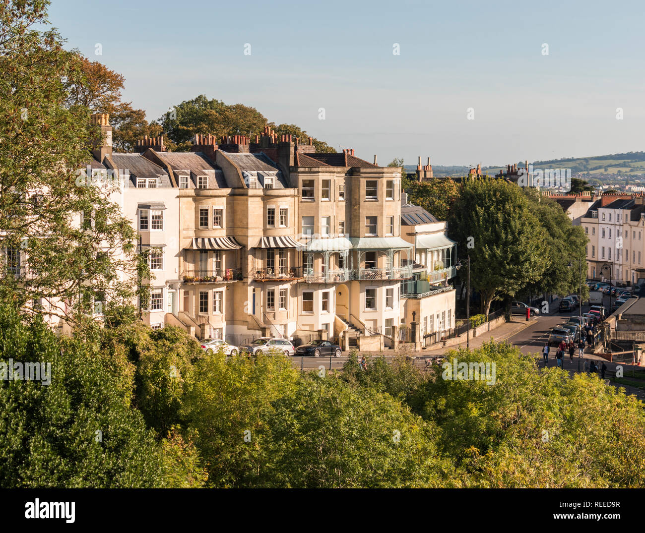 Vue depuis le pont suspendu de Clifton, Bristol, UK Banque D'Images