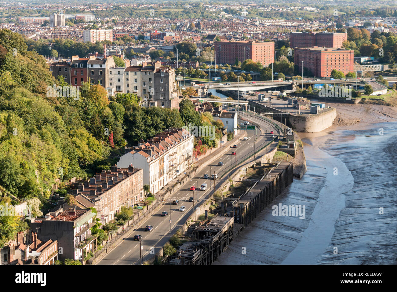 Opinions de l'Portway du Clifton Suspension Bridge, Bristol, UK Banque D'Images