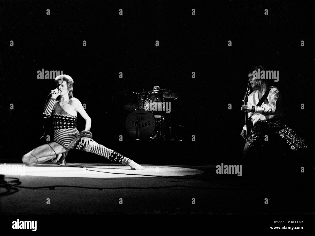 1973, 12 mai, Londres, Earls Court Londres, Grande-Bretagne - 1973, (Photo Gijsbert Hanekroot) *** légende locale *** David Bowie Ziggy Stardust ahoi Earls court Banque D'Images