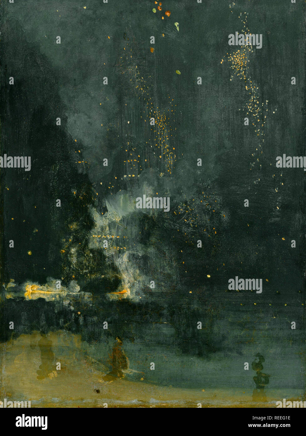 Nocturne en noir et or : la fusée tombe par James Abbott McNeill Whistler Banque D'Images