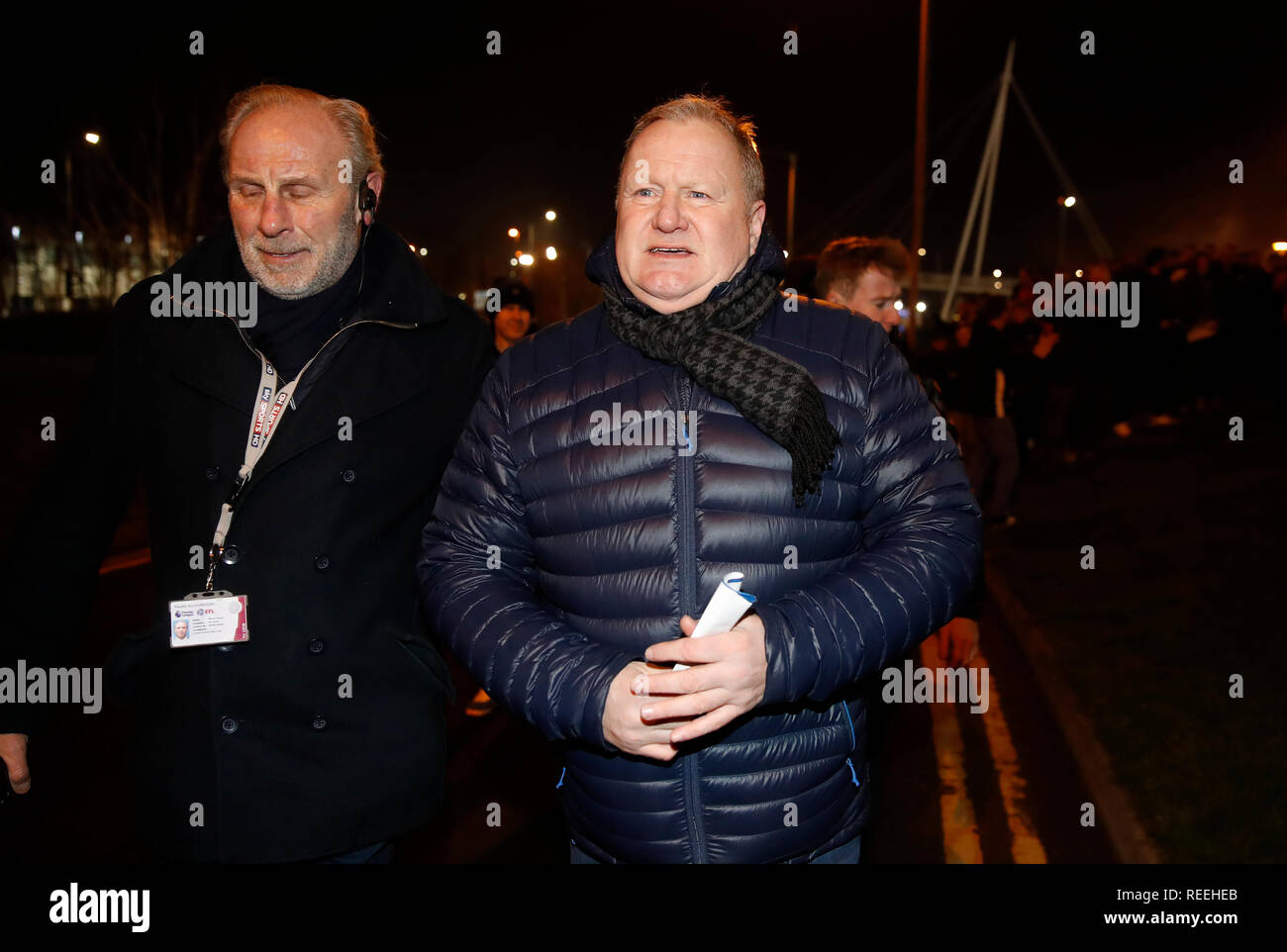 Ancien joueur des Bolton Wanderers John McGinlay pendant le ciel parier match de championnat à l'Université de Bolton Stadium. Banque D'Images