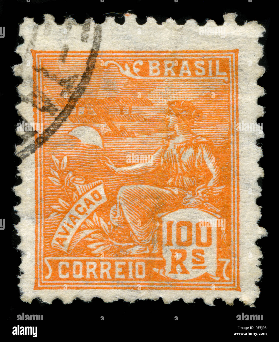 Affranchissement stramp du Brésil dans l'économie et de la Culture Vous y trouverez - série émise en 1922 Banque D'Images