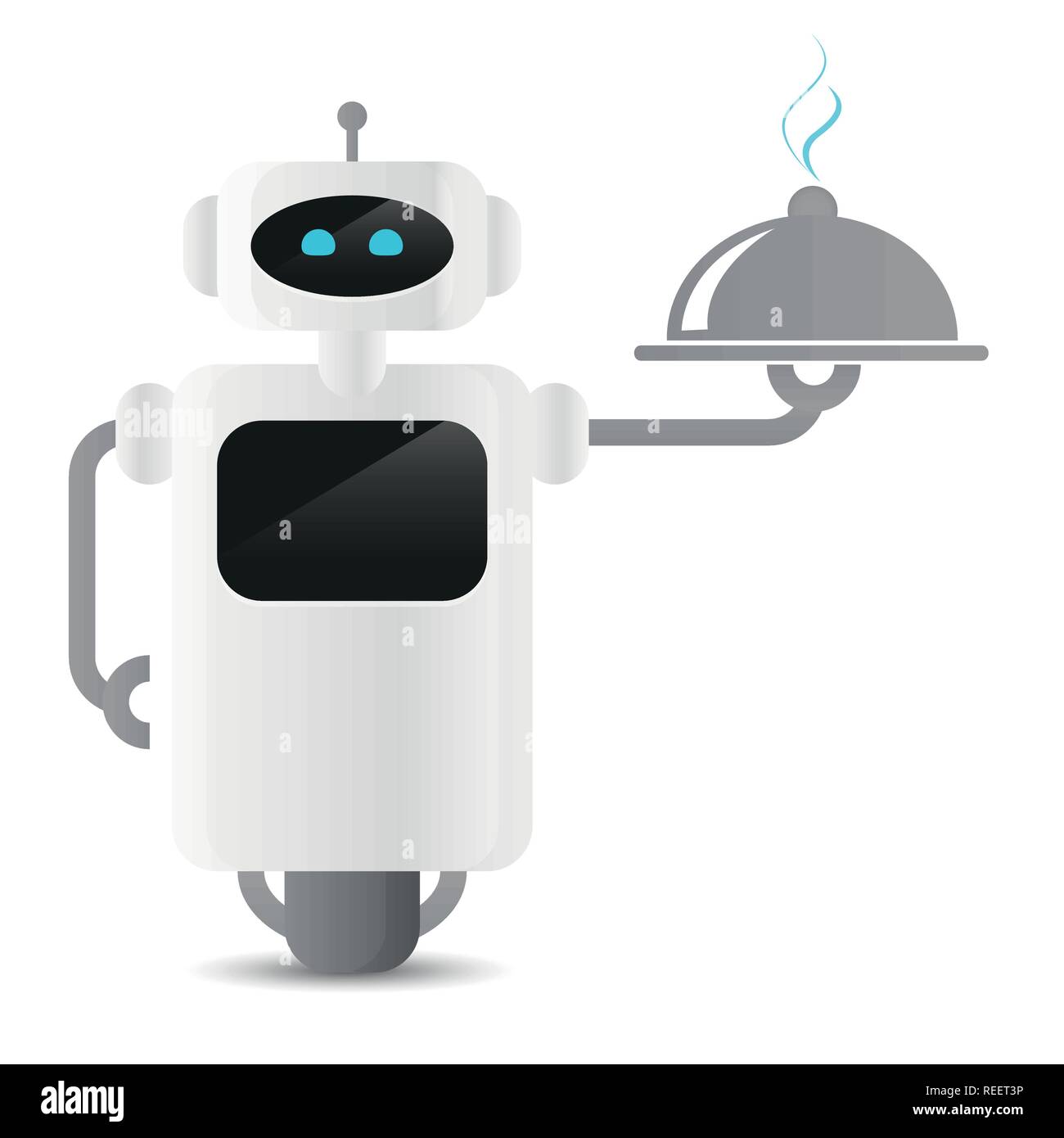 Le robot de service de mignon dans le holding a tablet illustration vecteur EPS10 Illustration de Vecteur