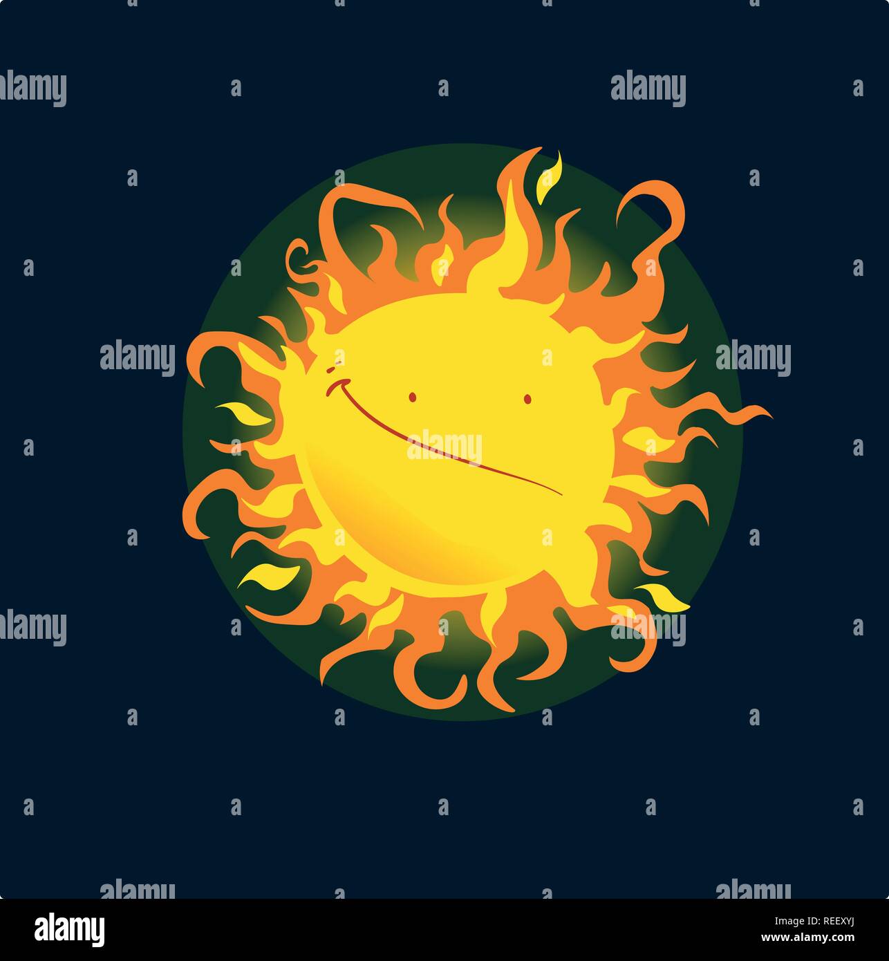 Caricature drôle sol icône sun vector illustration Illustration de Vecteur