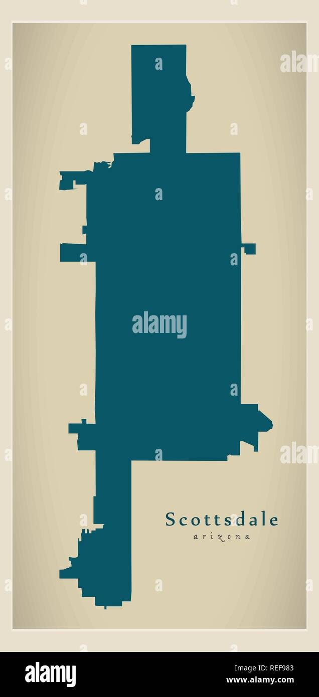 Plan de la ville moderne - Scottsdale Arizona ville de l'USA Illustration de Vecteur