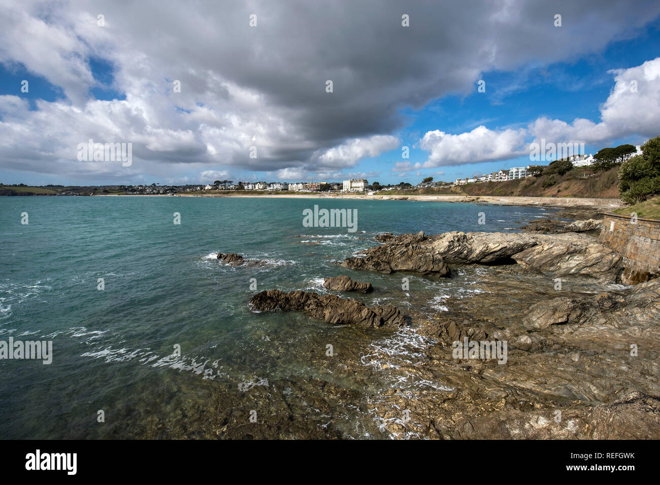 Castle Beach, Falmouth, Cornwall, UK Banque D'Images
