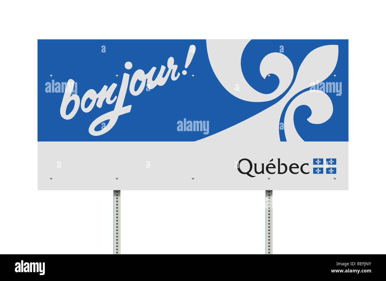 Vector illustration de la signalisation routière du Québec Bonjour en Français Illustration de Vecteur