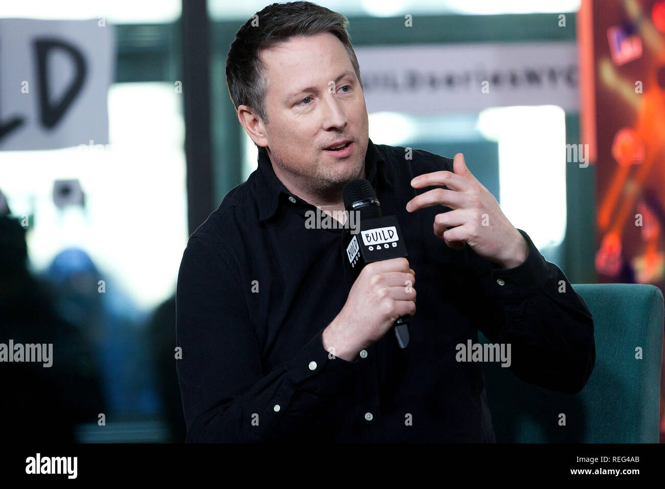 New York, NY - 21 janvier : Construire Série Présente Joe Cornish discuter de 'l'enfant qui serait King' à construire Studio le lundi, Janvier 21, 2019 à New York, NY (Photo par Steve Mack/S.D. Mack Photos) Banque D'Images