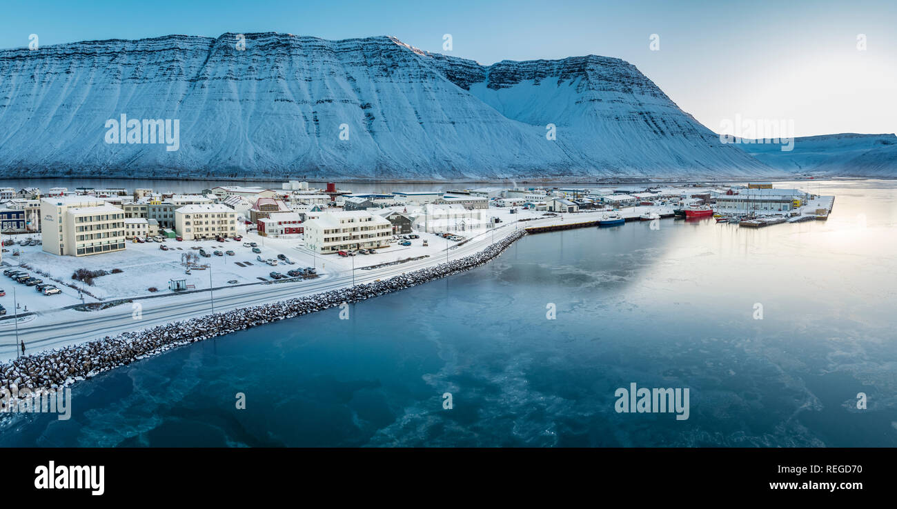 L'hiver, Isafjordur, Islande, fjords de l'Ouest Banque D'Images