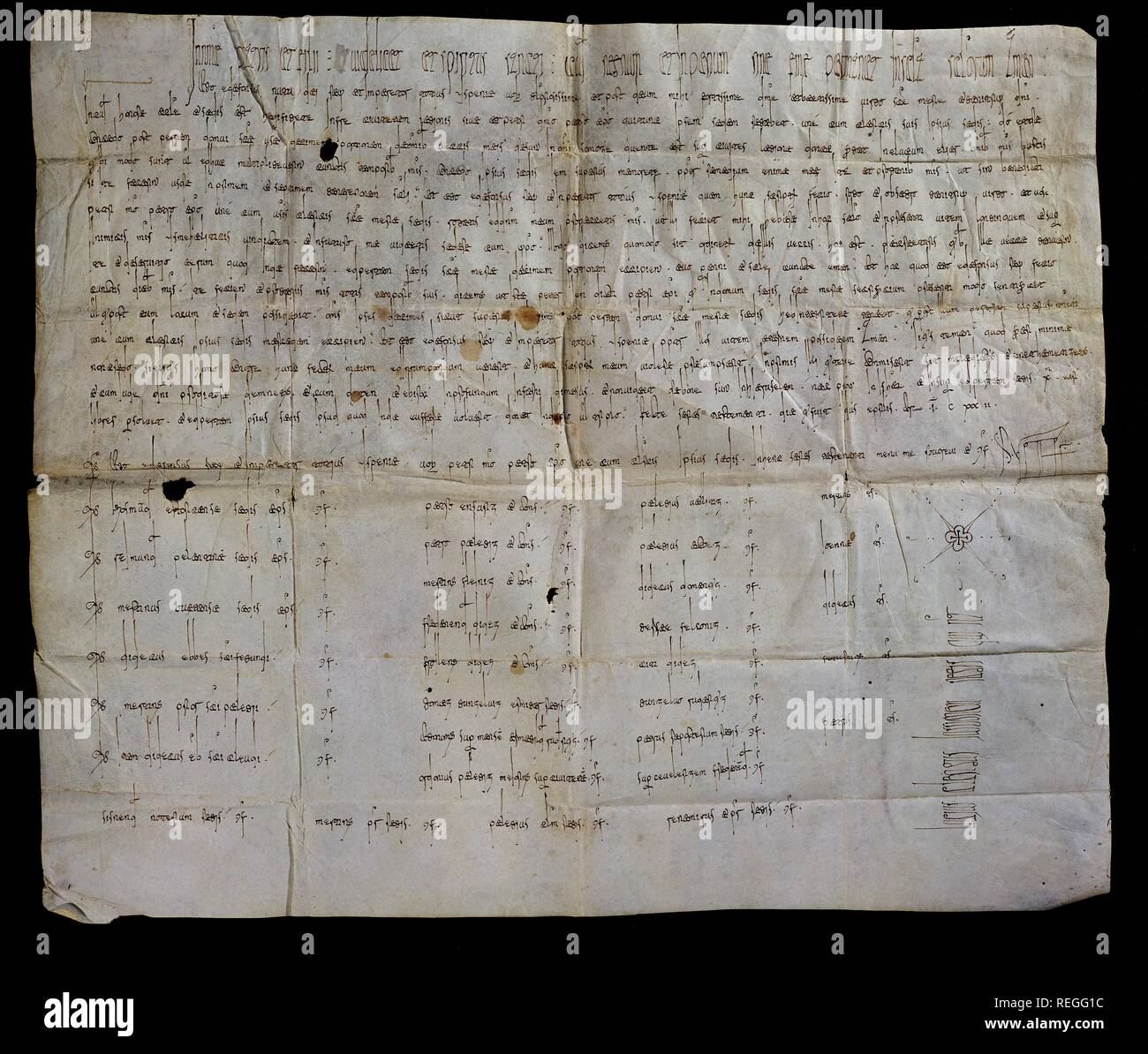 Document 995 - DONACION DE RAMIRO II - SIGLO X. Emplacement : CATEDRAL-ARCHIVO. LEON. L'ESPAGNE. Banque D'Images