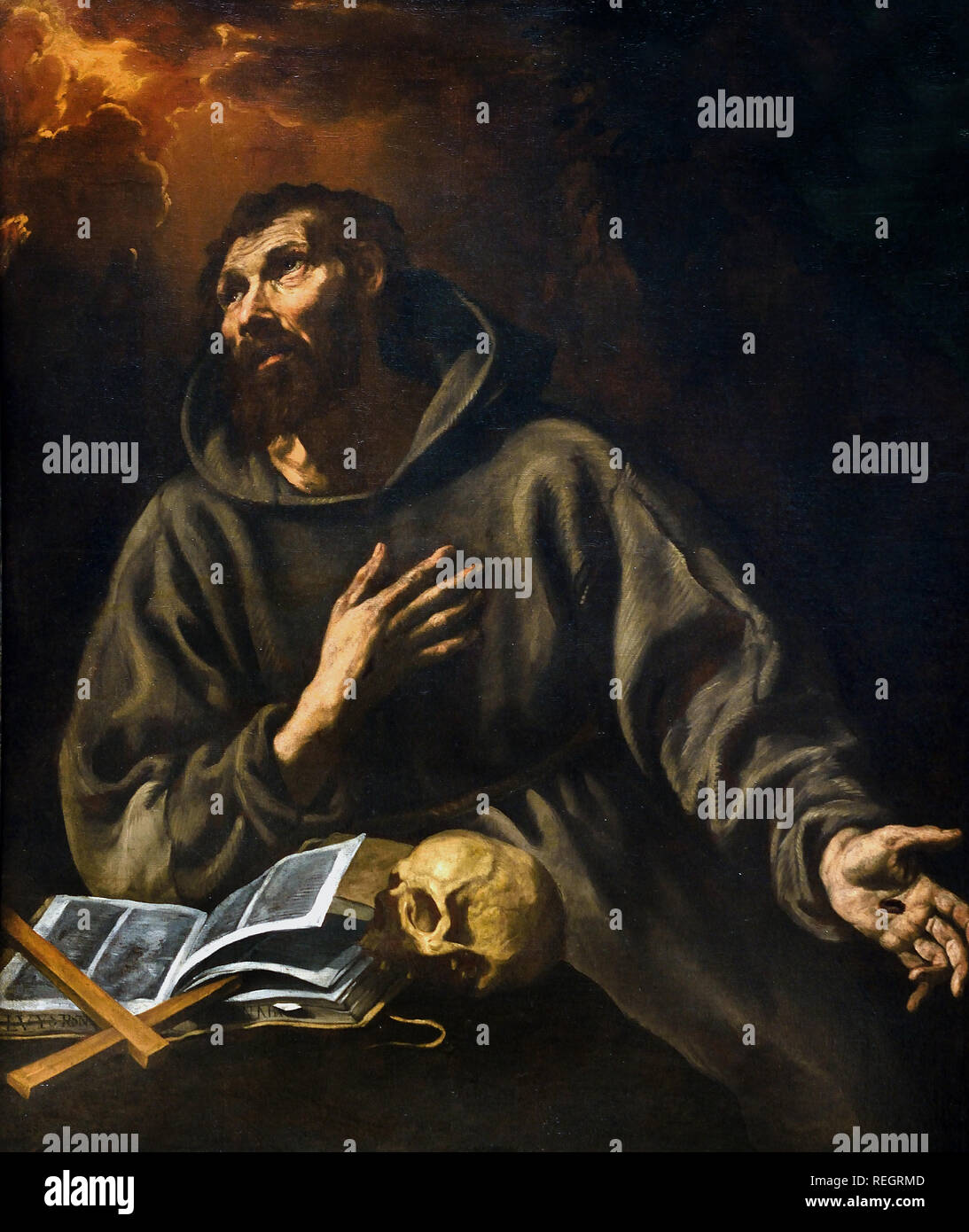 La Vision de Saint François d'assise par Luis TRISTAN ( 1585 - 1624 ) de Tolède, Espagne, Espagnol, Banque D'Images