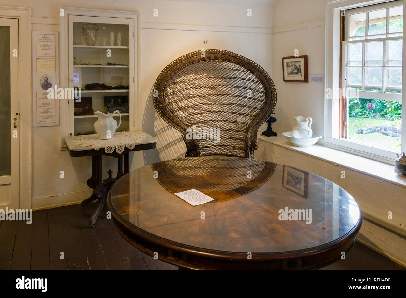 Bailey House Table et chaise en osier Banque D'Images