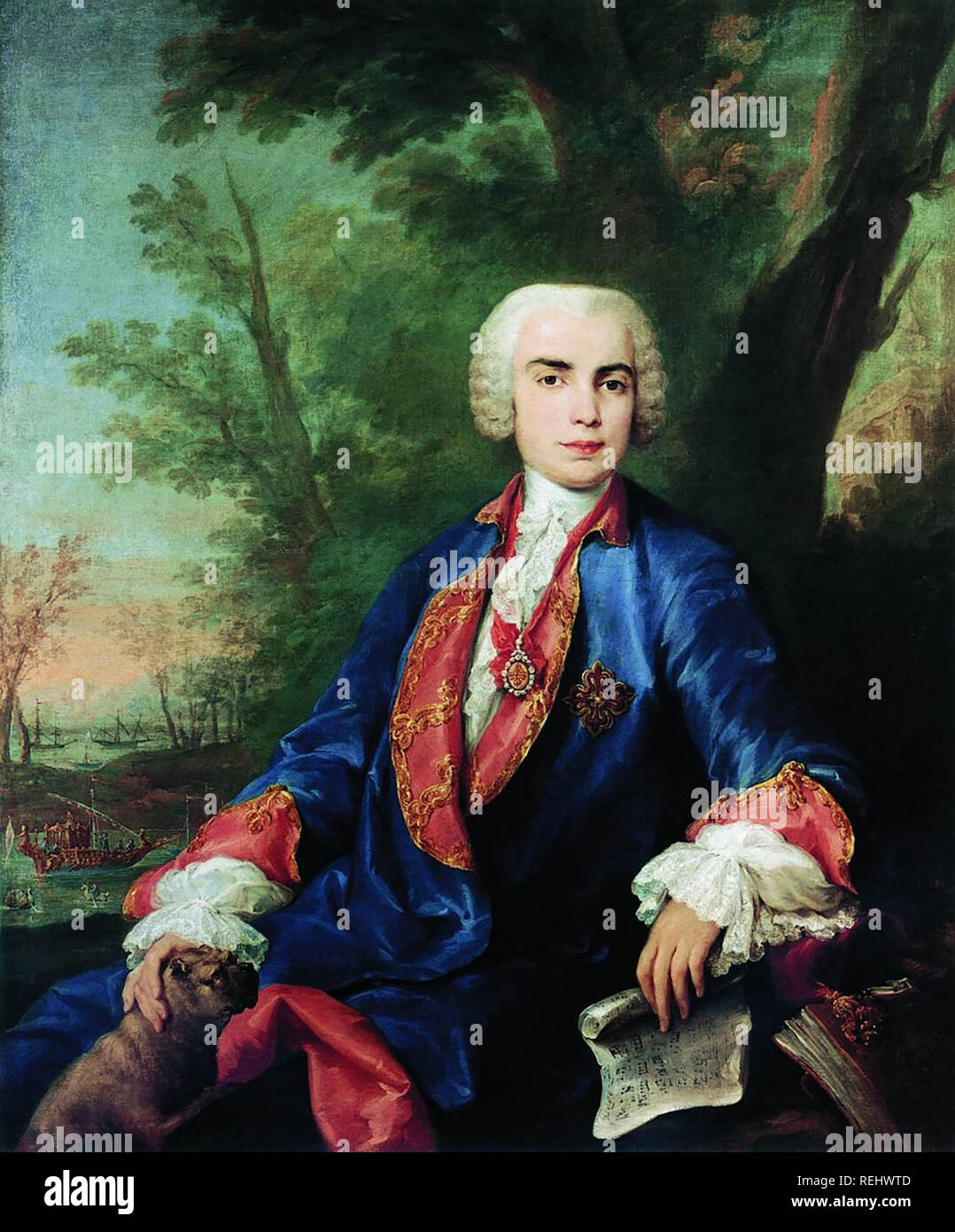 CARLO FARINELLI (1705-1782) chanteur castrat italien. Peinture de Jacopo Amigoni sur 1755 Banque D'Images
