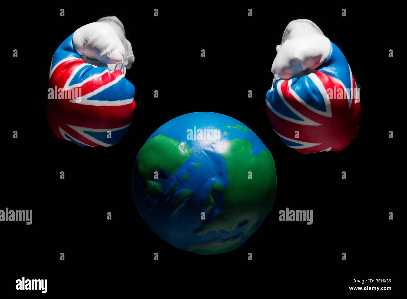 UK vs le monde Banque D'Images