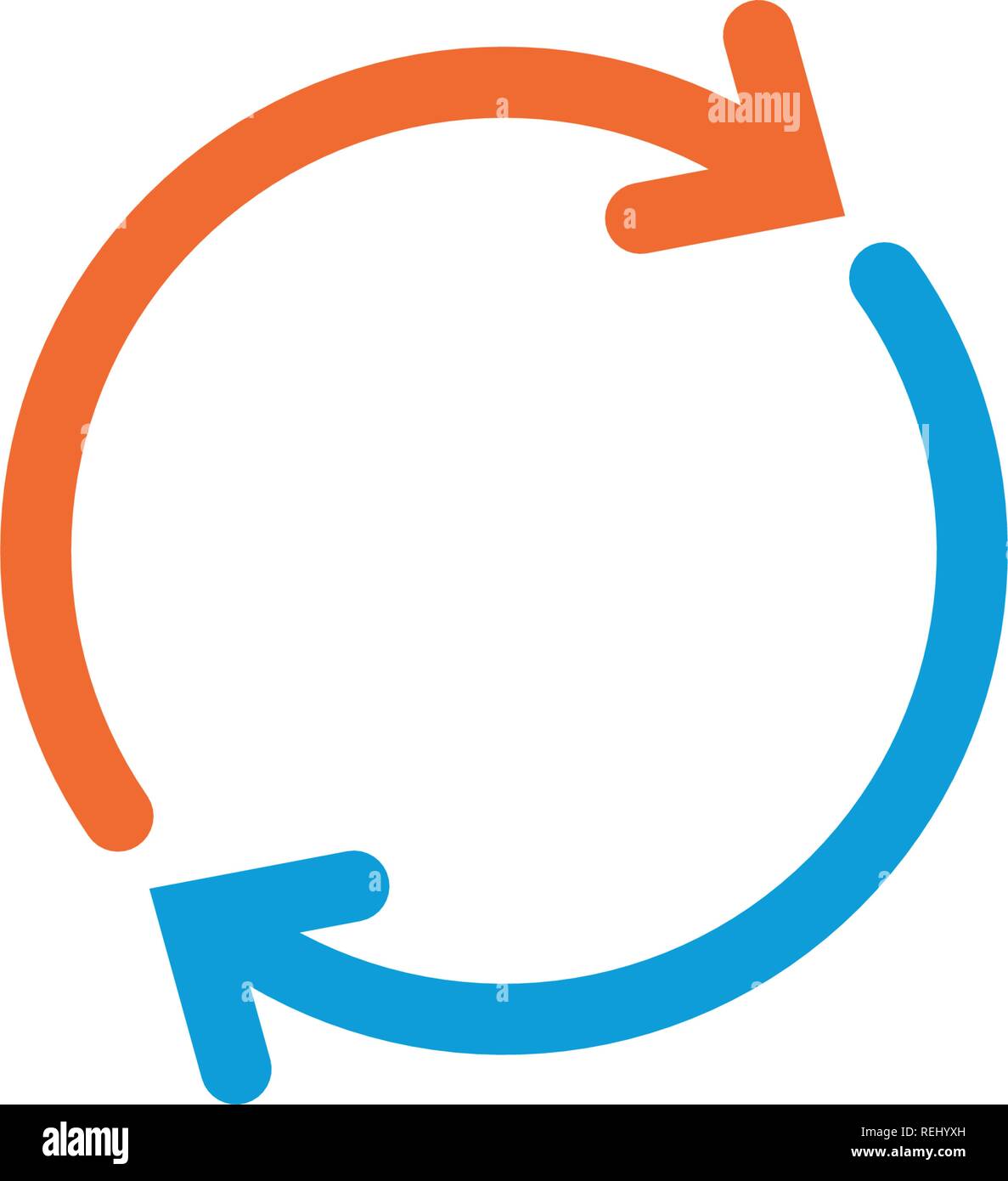 L'orange et le bleu icône Actualiser , Update signe, symbole de rechargement. vector illustration isolé sur blanc . Avc. modifiable Illustration de Vecteur