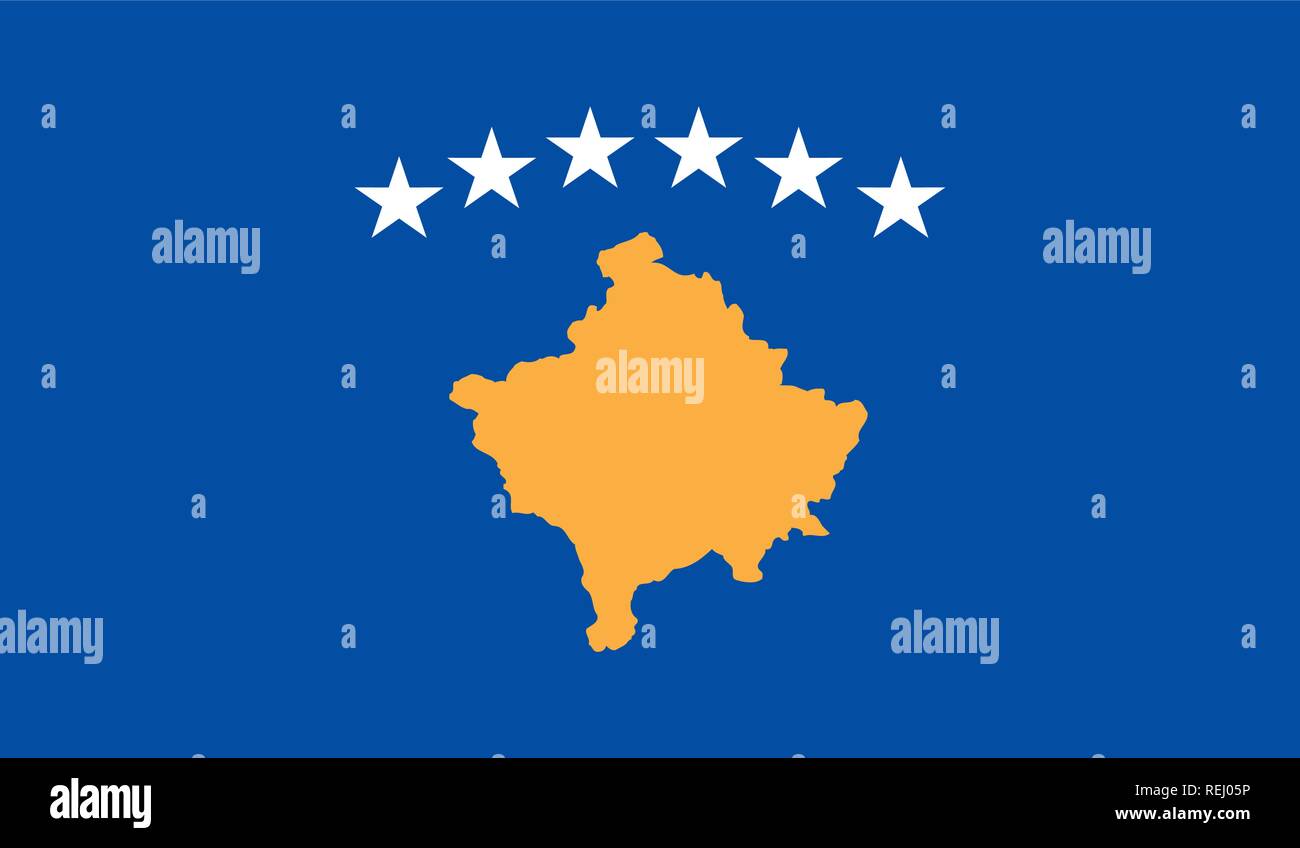 Drapeau du Kosovo Illustration de Vecteur