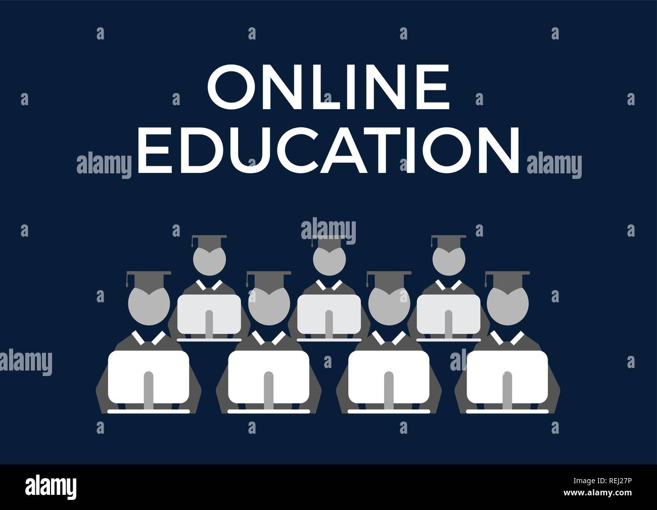 L'éducation en ligne concept Vector illustration EPS 10 Icône. Internet pour des fins d'apprentissage Illustration de Vecteur