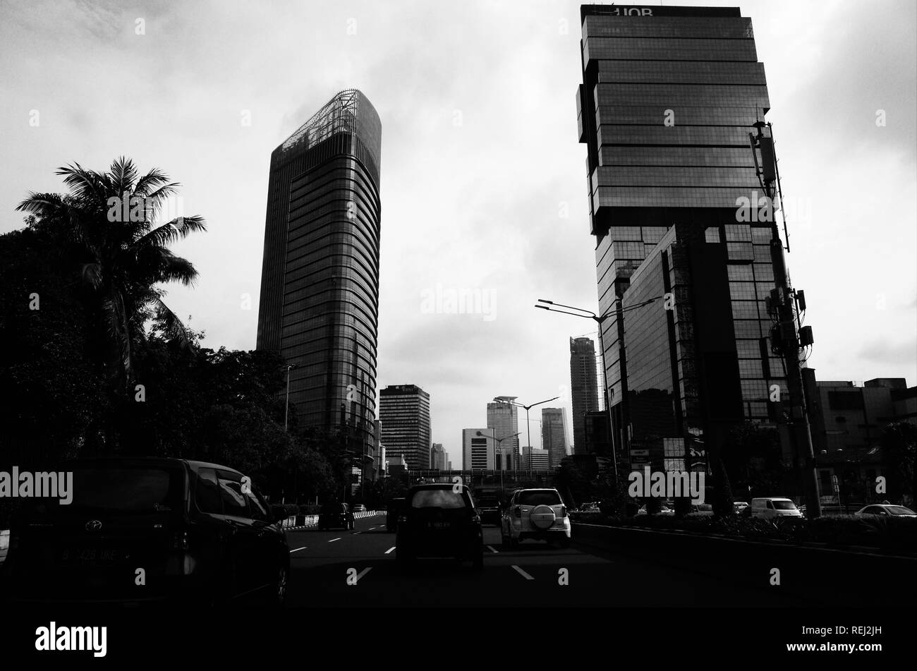 Signalisation des transports en commun Banque d'images noir et blanc