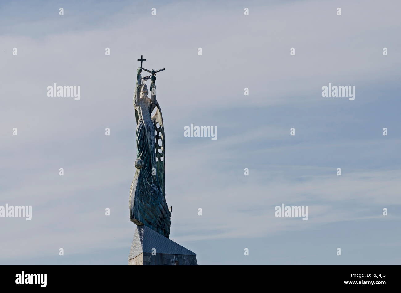 Fragment de monument à l'honneur des marins Saint-nicolas dans la vieille ville de Nessebar, Bulgarie, Europe Banque D'Images