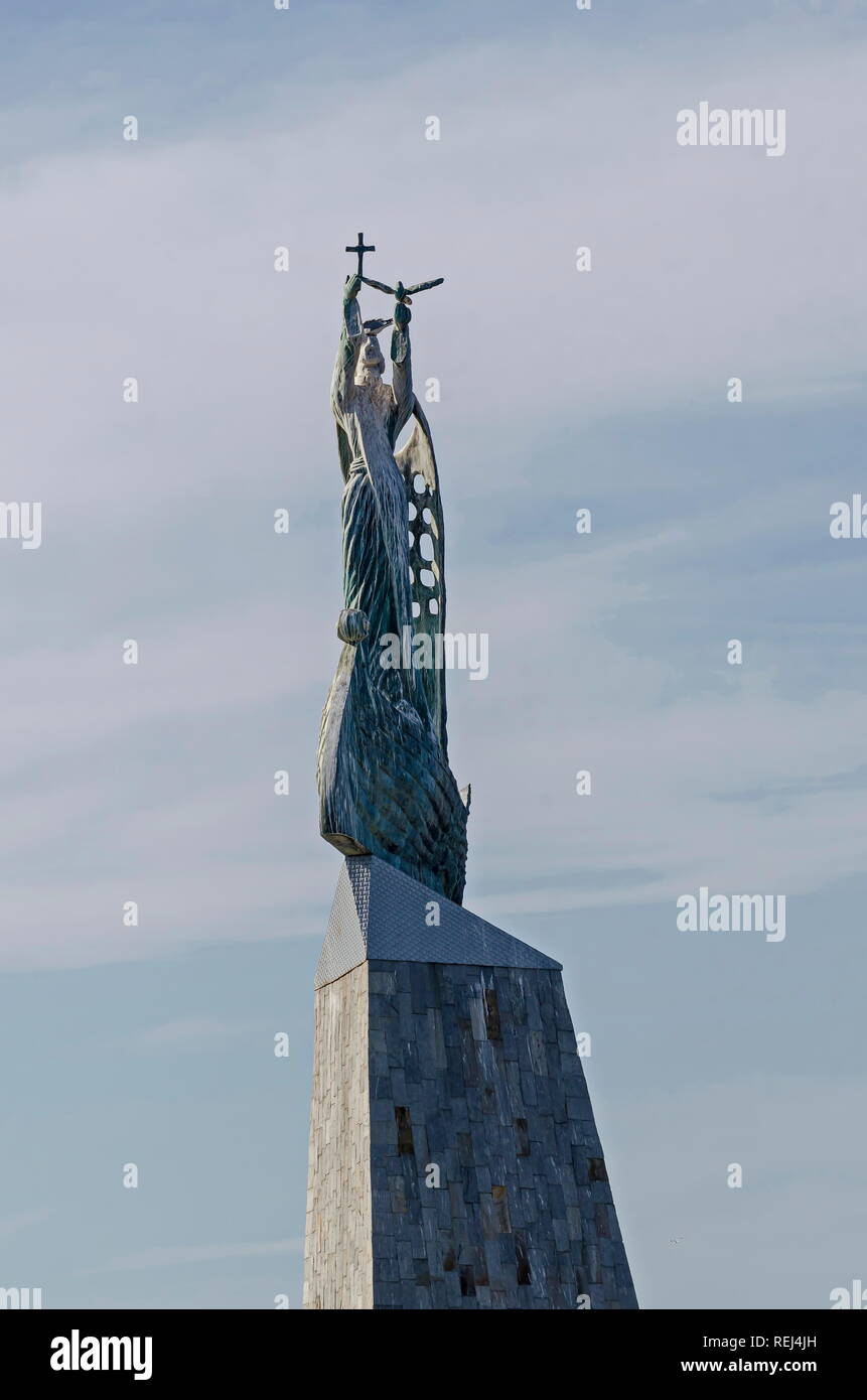 Fragment de monument à l'honneur des marins Saint-nicolas dans la vieille ville de Nessebar, Bulgarie, Europe Banque D'Images