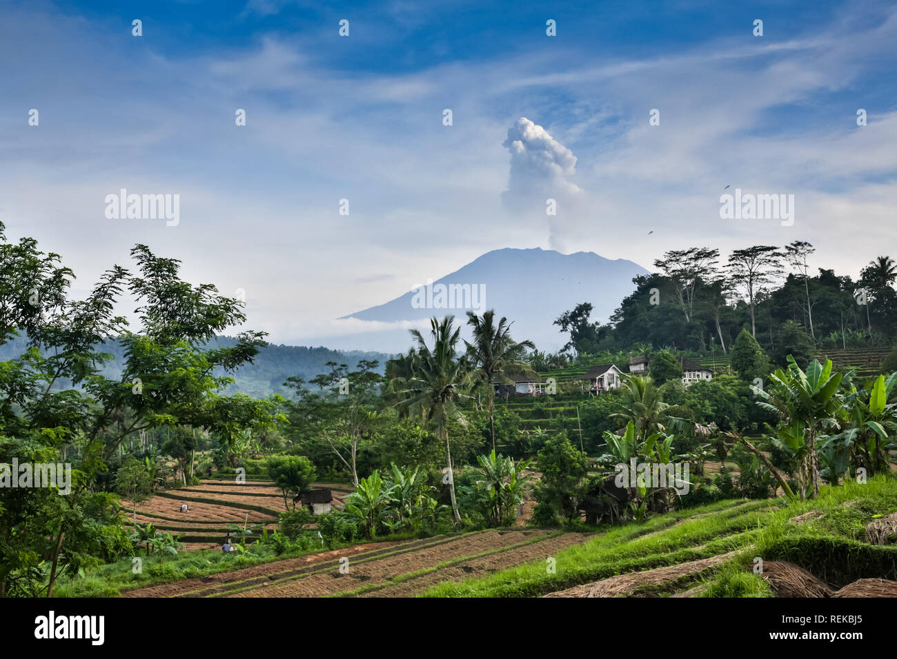 Agung mountain de Temple de Lempuyang à Bali Banque D'Images