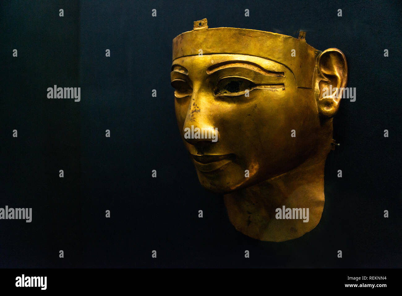 Le Caire, Egypte 25.05.2018 - Masque de Pharaon en musée égyptien Le Caire attraction principale Banque D'Images