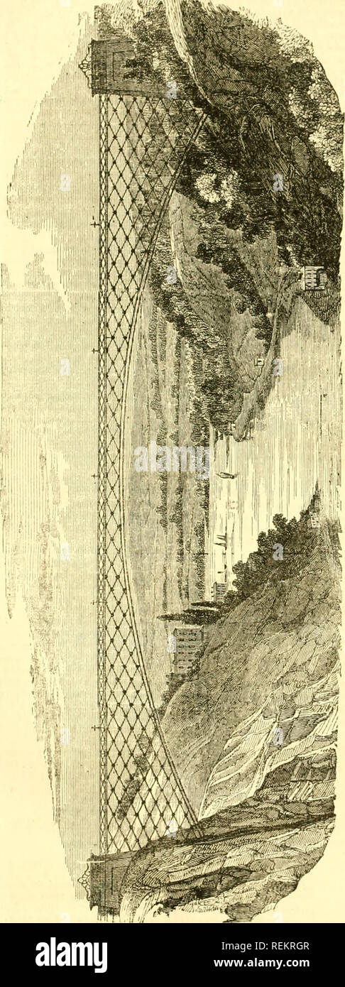 . L'ingénieur civil et architecte's journal, scientifiques et de la gazette. Architecture ; génie civil ; la science. 235 LA FONCTION EN'GINEER JOLRNAL et architecte. [JlLY MOTLEY, PONT SUR L'AVON.. La gravure ci-dessus montre une^desi jn pour un pont de 600 pieds span, M. wliich nriiposes Motley de construire sur la rivière .Vvon iti, Saint Vincent, Iloclis Clifton : il déclare qu'il peut être construit avec un rinjf- 100. À une distance de 80 à 100 pieds du bord du rocher il jiroposes à conduire un certain nombre de pieux de fer, united sulficiently solide pour résister d'une souche de sever Banque D'Images