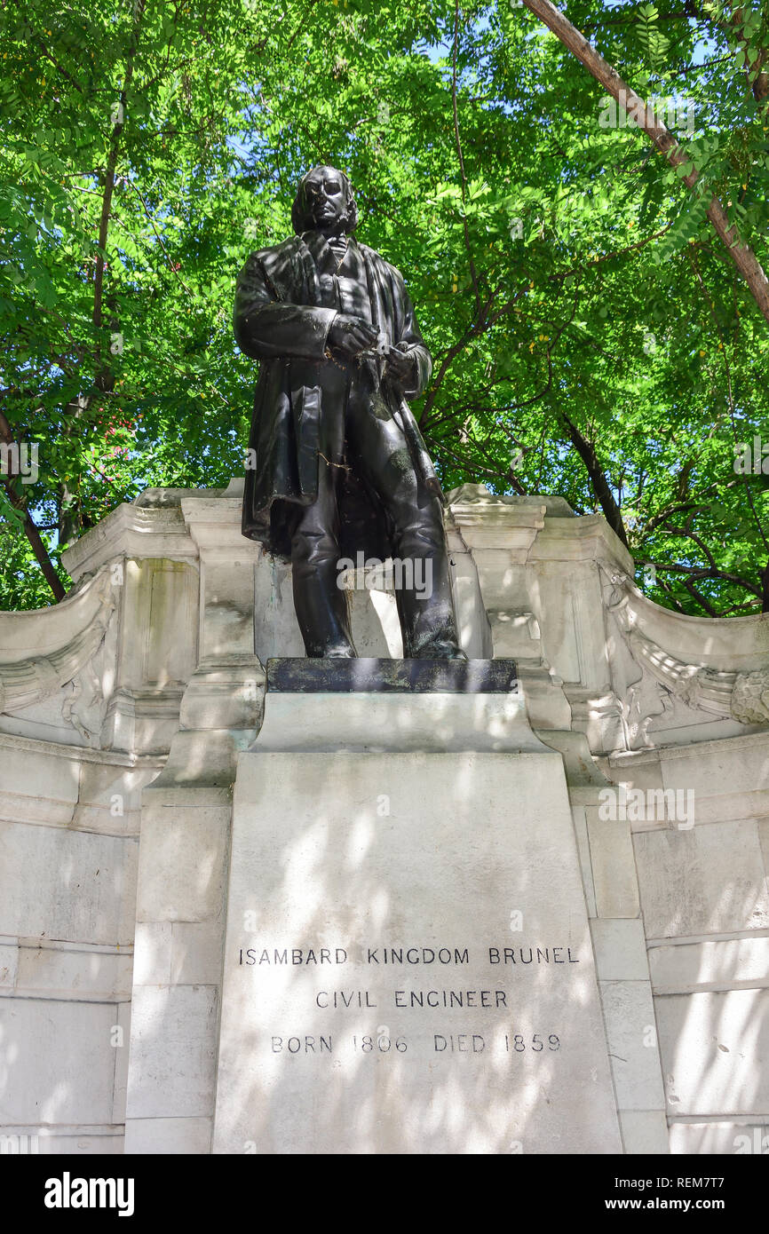 Statue d'Isambard Kingdom Brunel (Ingénieur Civil), Temple Place, Victoria Embankment, City of westminster, Greater London, Angleterre, Royaume-Uni Banque D'Images