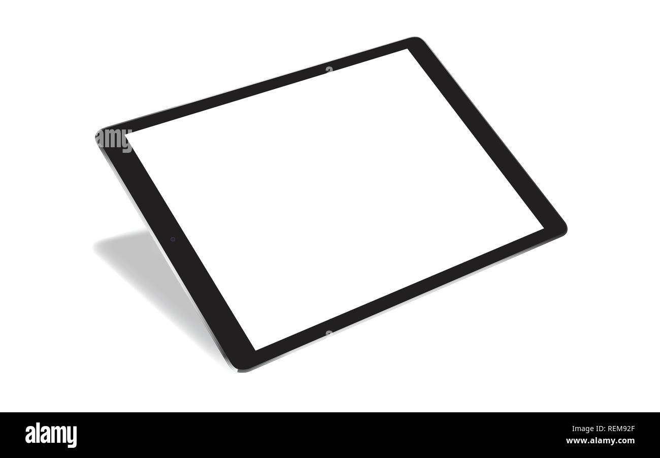 Perspective tablette isolated on white Illustration de Vecteur