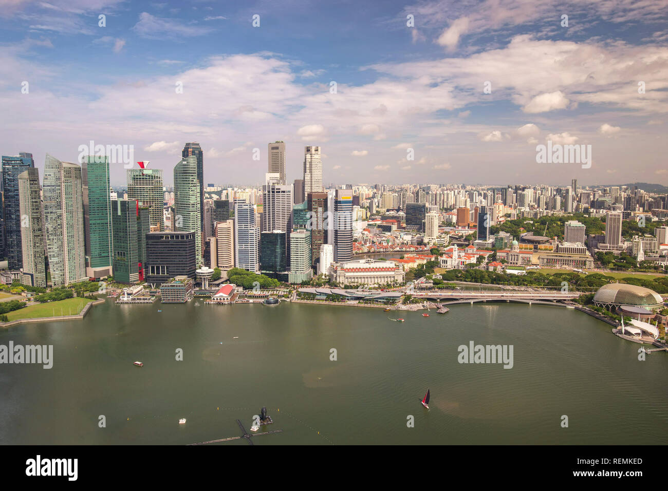 Singapore city skyline, high angle view à Marina Bay business district Banque D'Images