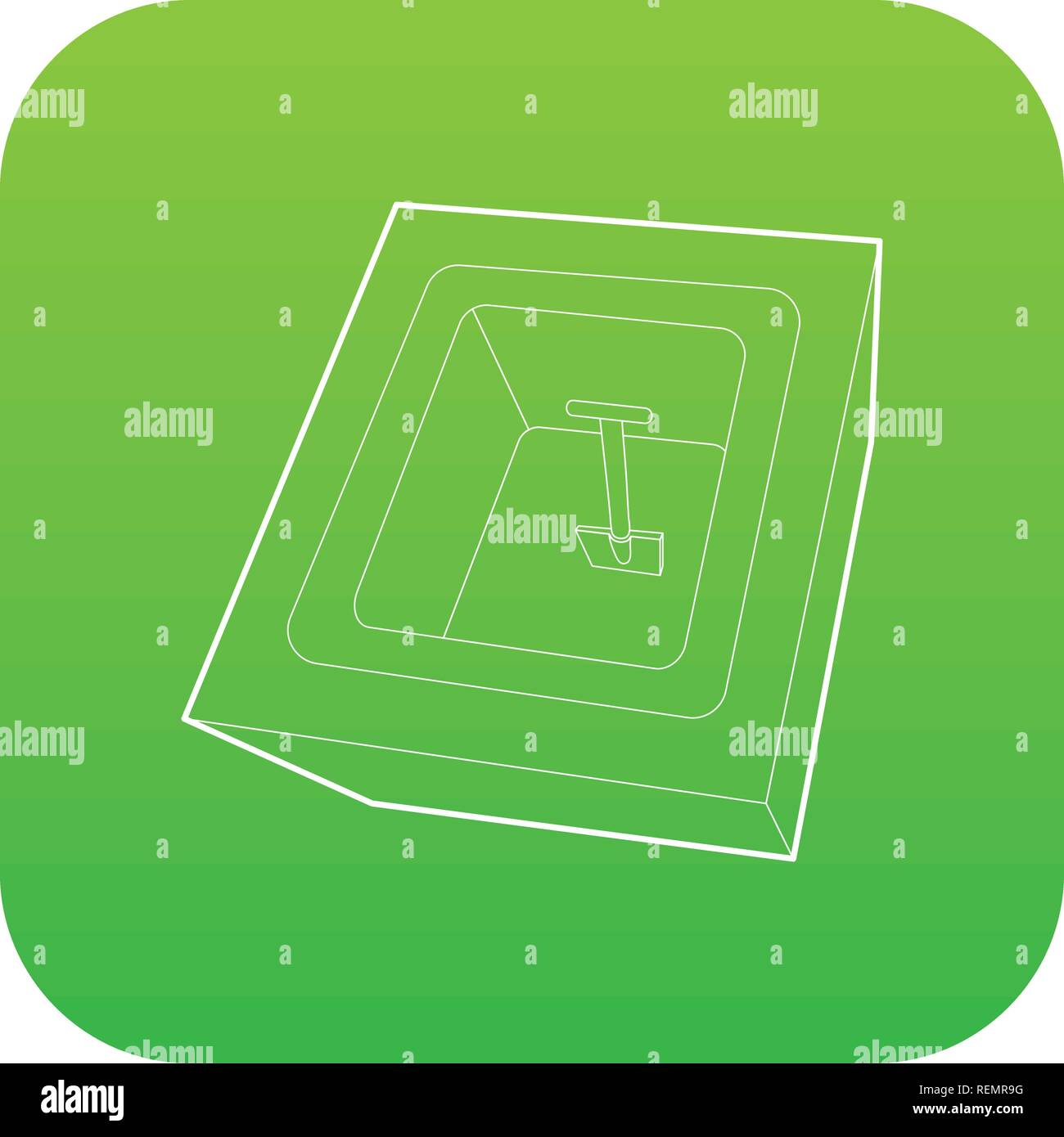 Icône vecteur vert tombe creusée Illustration de Vecteur