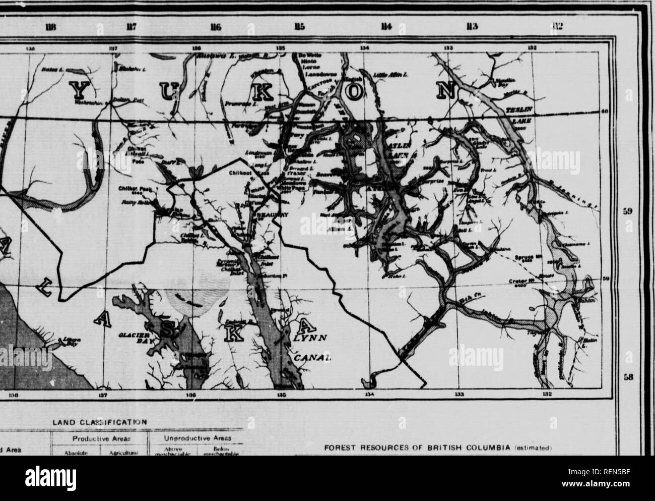 . Les forêts de la Colombie-Britannique [microform]. Les forêts et la foresterie ; ForÃªts. CLASSIFICATION DES TERRES J Ana Augmentation.&gt;j.livfl Arit*Â£ liâ f â â - -- (M. milKl .. Â¢4 164 ..mtMf FnmlloMt  tq. Unorndictivs milMi 20,990 123,839 Arau . Un.911 ' ! 144 429 I ij' araM Iwid) matiHl InMrior Totii UANO COMt forêt Stand TyÂ Coaat Intarivr« une tâ"tal yinfl tioard ovar 30,000 ft. par acfÂ". lO.OOO-30,000 9,000-10 000 » » â â 1*00- 9 000 iq. miiaa) ' &lt;iq. rnilaa ! (Iq. milaai 3,940 J '.9 ?2 ?.7&lt;8* t 14,109 23,796 d'eapaMe foraats troductioni la production . .Â j'ai 11,362 40 649 12 069 69 248 14 i i.t10* 14 Banque D'Images