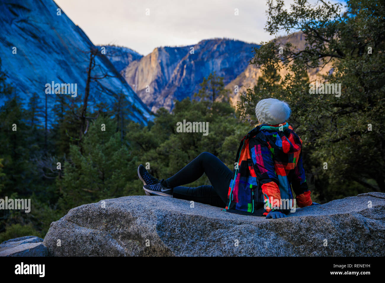 Kusznir ; à partir de 26 Roxolana Surrey ; UK à admirer la vue au Yosemite National Park, Californie pendant la fermeture partielle du gouvernement des États-Unis ; où limted Banque D'Images