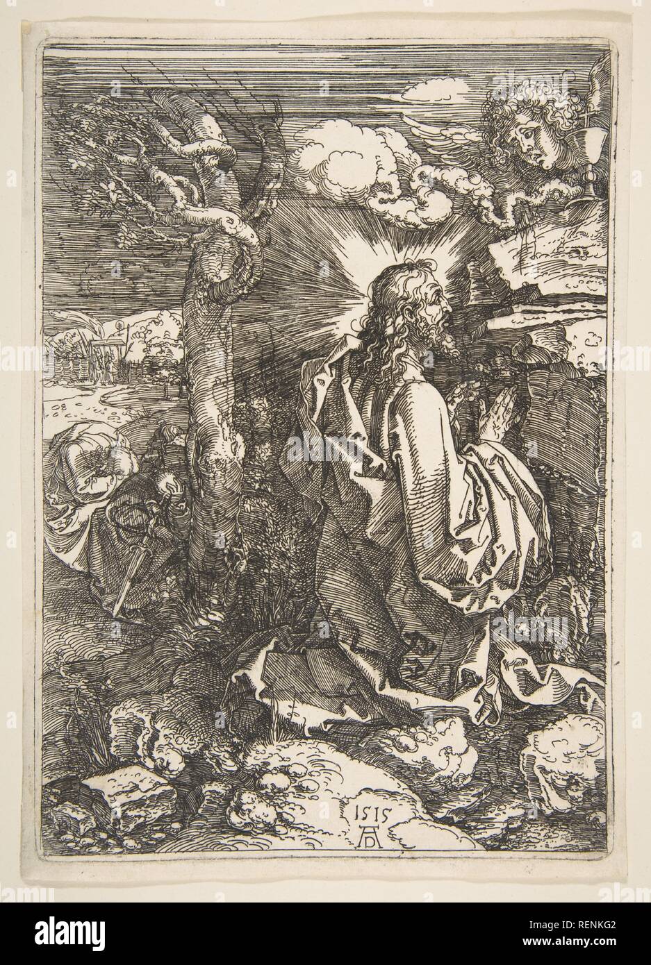 L'agonie dans le jardin. Artiste : Albrecht Dürer (Nuremberg, Allemagne Nuremberg 1471-1528). Fiche Technique : Dimensions : 9 × 3/16 6 9/16 in. (23,4 × 16,6 cm). Date : 1515. Musée : Metropolitan Museum of Art, New York, USA. Banque D'Images