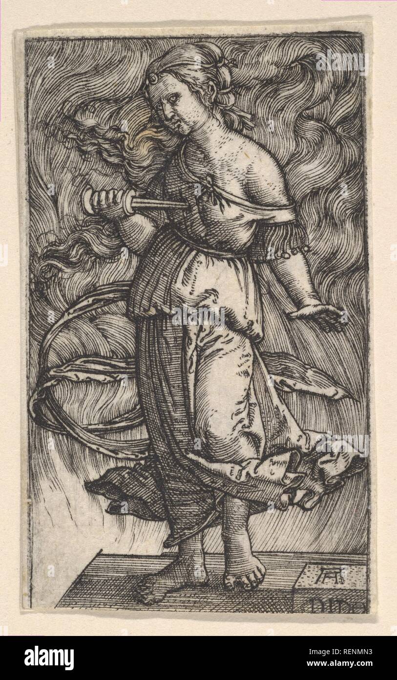 Dido tuant elle-même. Artiste : Albrecht, Regensburg, Allemagne (ca. 1480-1538 Ratisbonne). Fiche Technique : Dimensions : 2 × 1 9/16 15/16 in. (6,5 × 4,9 cm). Musée : Metropolitan Museum of Art, New York, USA. Banque D'Images