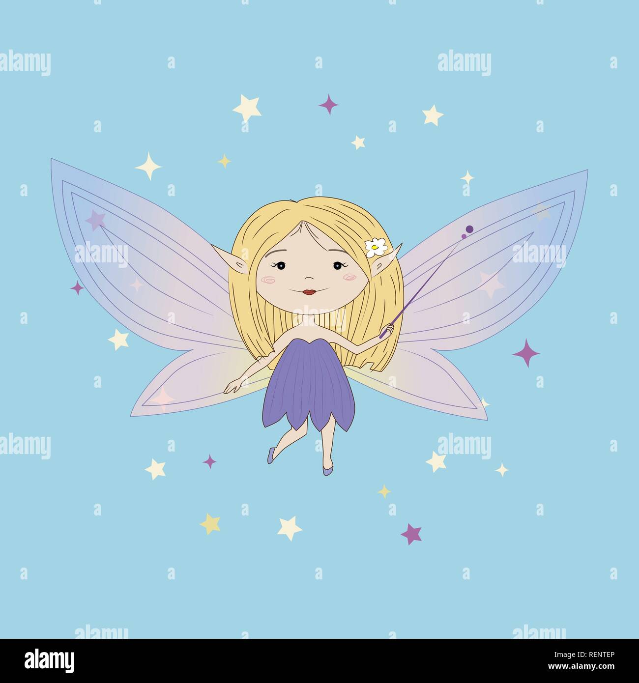 Fee Dessin Anime Sur Un Fond Clair Vector Illustration Image Vectorielle Stock Alamy