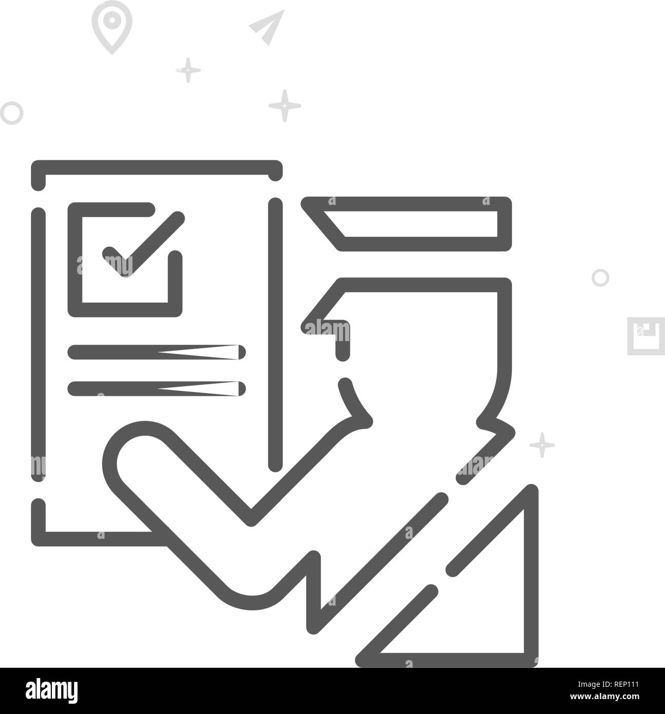 L'icône de la ligne du vecteur de dédouanement, Symbole, Pictogramme, signe. Résumé Arrière-plan géométrique de la lumière. Course modifiable Illustration de Vecteur