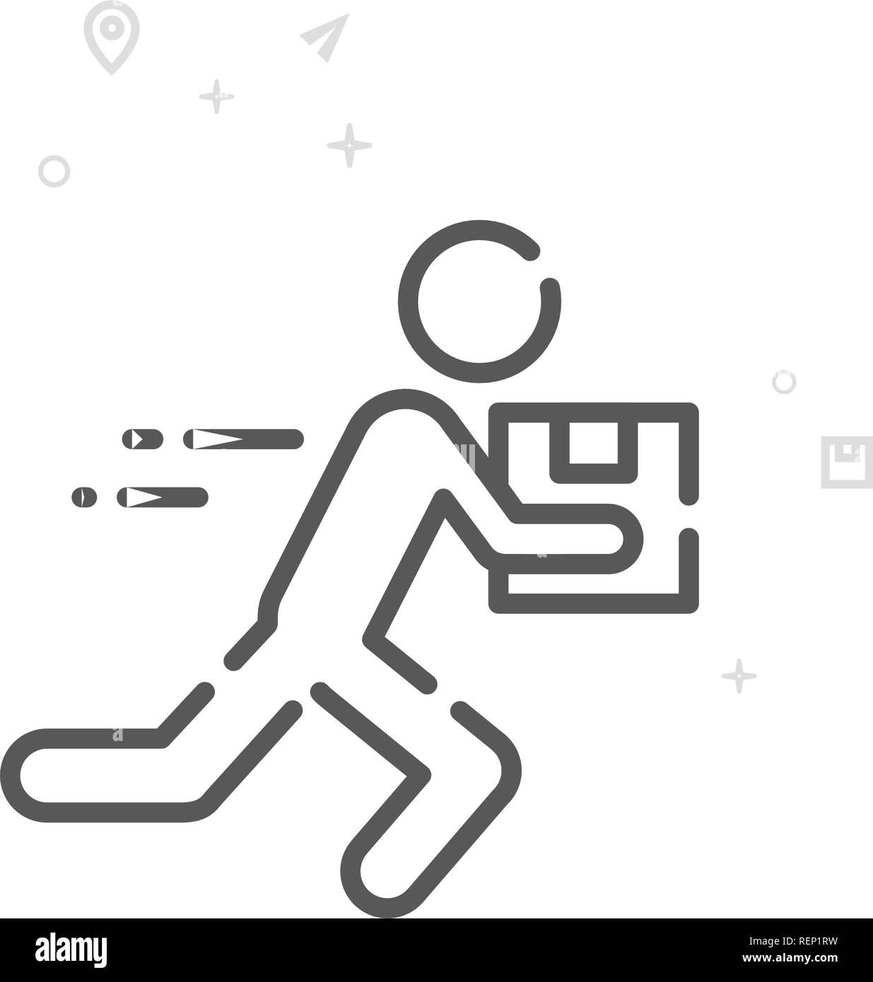 L'icône de la ligne du vecteur Courier, Symbole, Pictogramme, signe. Résumé Arrière-plan géométrique de la lumière. Course modifiable Illustration de Vecteur