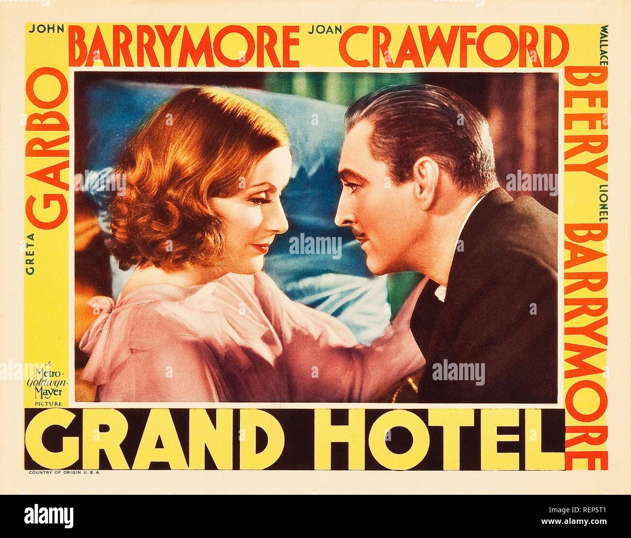 Grand Hotel Année : 1932 USA Réalisation : Edmund Goulding Greta Garbo, John Barrymore Banque D'Images
