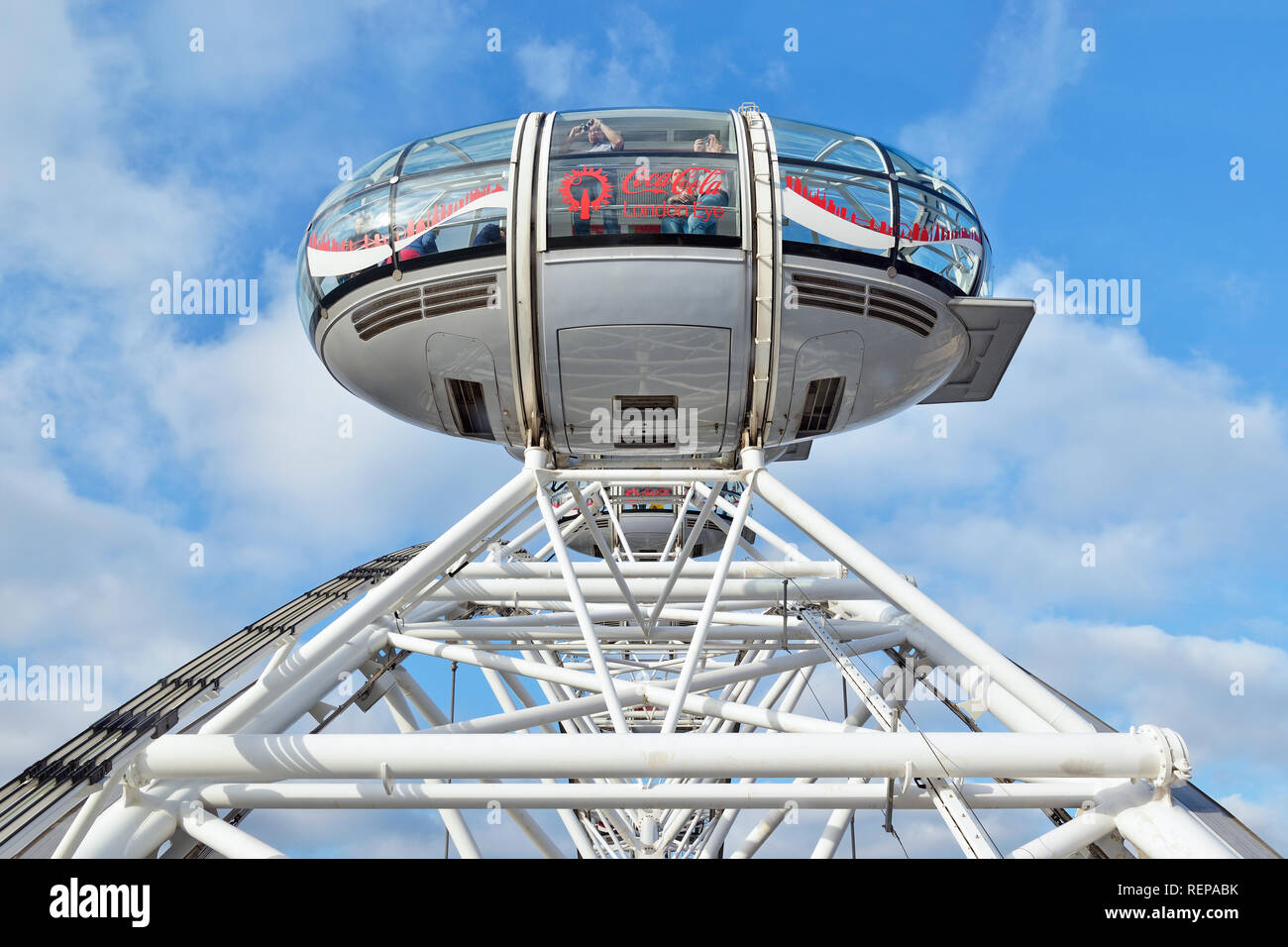 Capsule sur le London Eye, Londres, Angleterre, Royaume-Uni Banque D'Images