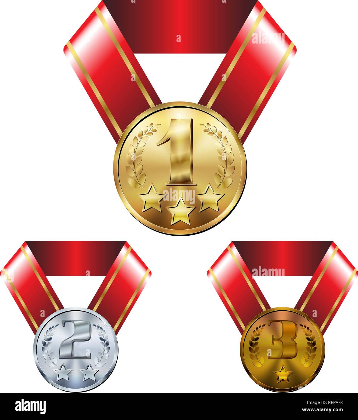 Journée sportive médaille X 10 Personnalisé École/Club Olympique Ruban Or/Argent/Bronze