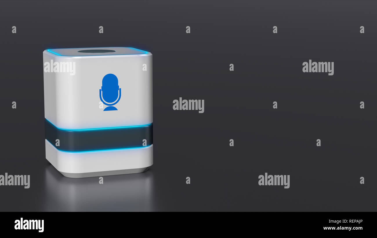 L'assistant vocal intelligent, concept de la domotique et technologie futuriste, copy space (3d render) Banque D'Images