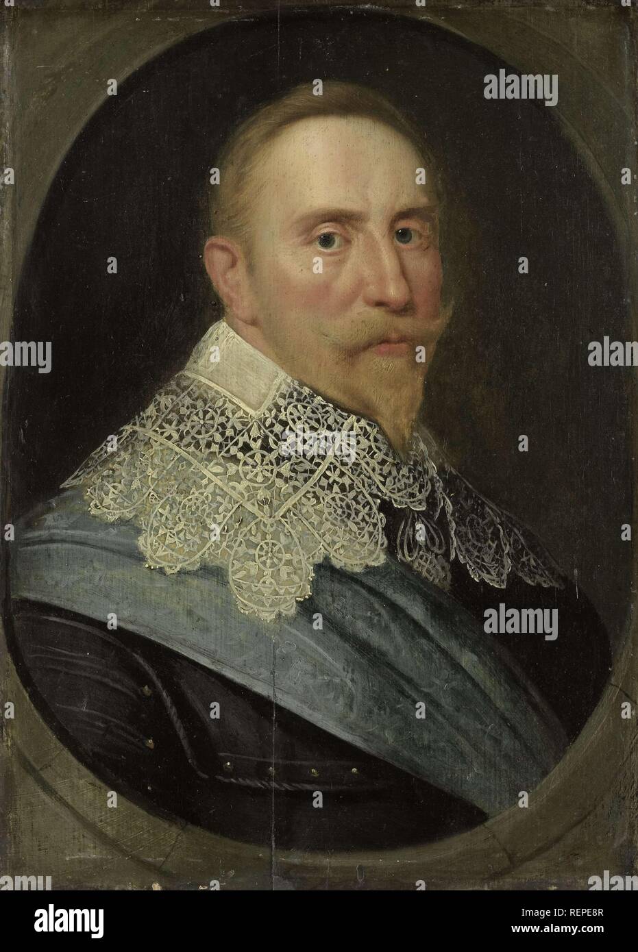 Portrait de Gustave II Adolphe, Roi de Suède. Dating : à partir du ch. 1633. Mesures : support : h 39,1 cm × 28,3 cm ; w d 4 cm. Musée : Rijksmuseum, Amsterdam. Auteur : Michiel Jansz van Mierevelt (copie d'après). Anonyme. Banque D'Images