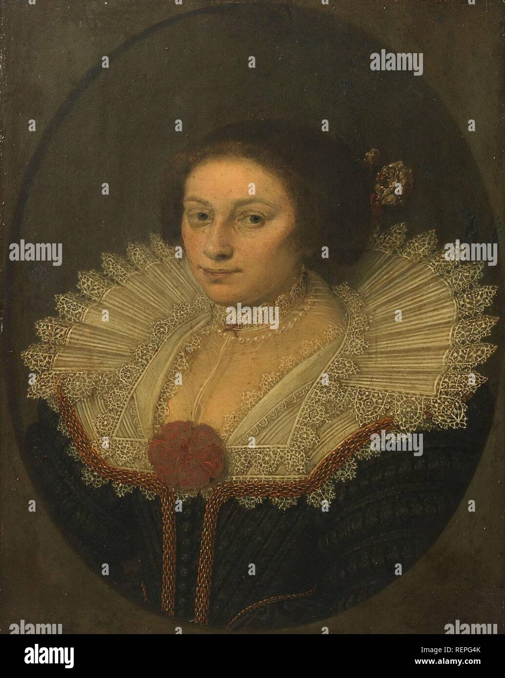 Portrait d'Aertje Witsen (1599-1652). Dating : 1626. Mesures : support : h 18,5 cm × 14,8 cm w ; d 4.3 cm. Musée : Rijksmuseum, Amsterdam. Auteur : David Bailly. Banque D'Images